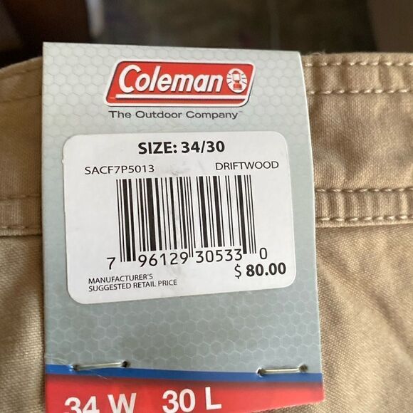 NWT Coleman tan fleece-lined work pants, 34W 30L - Picture 4 of 8